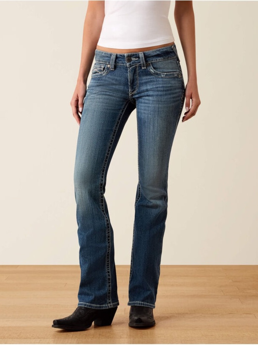 Ariat Real Jeans Women's Mid-Rise Blue Bootcut Jeans